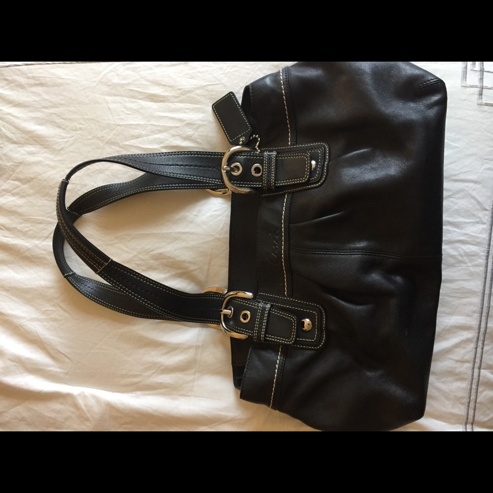 Black coach leather Hobo bag